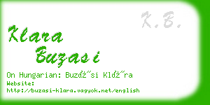 klara buzasi business card